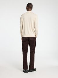 100% MERINO WOOL CARDIGAN, Oatmeal, highres
