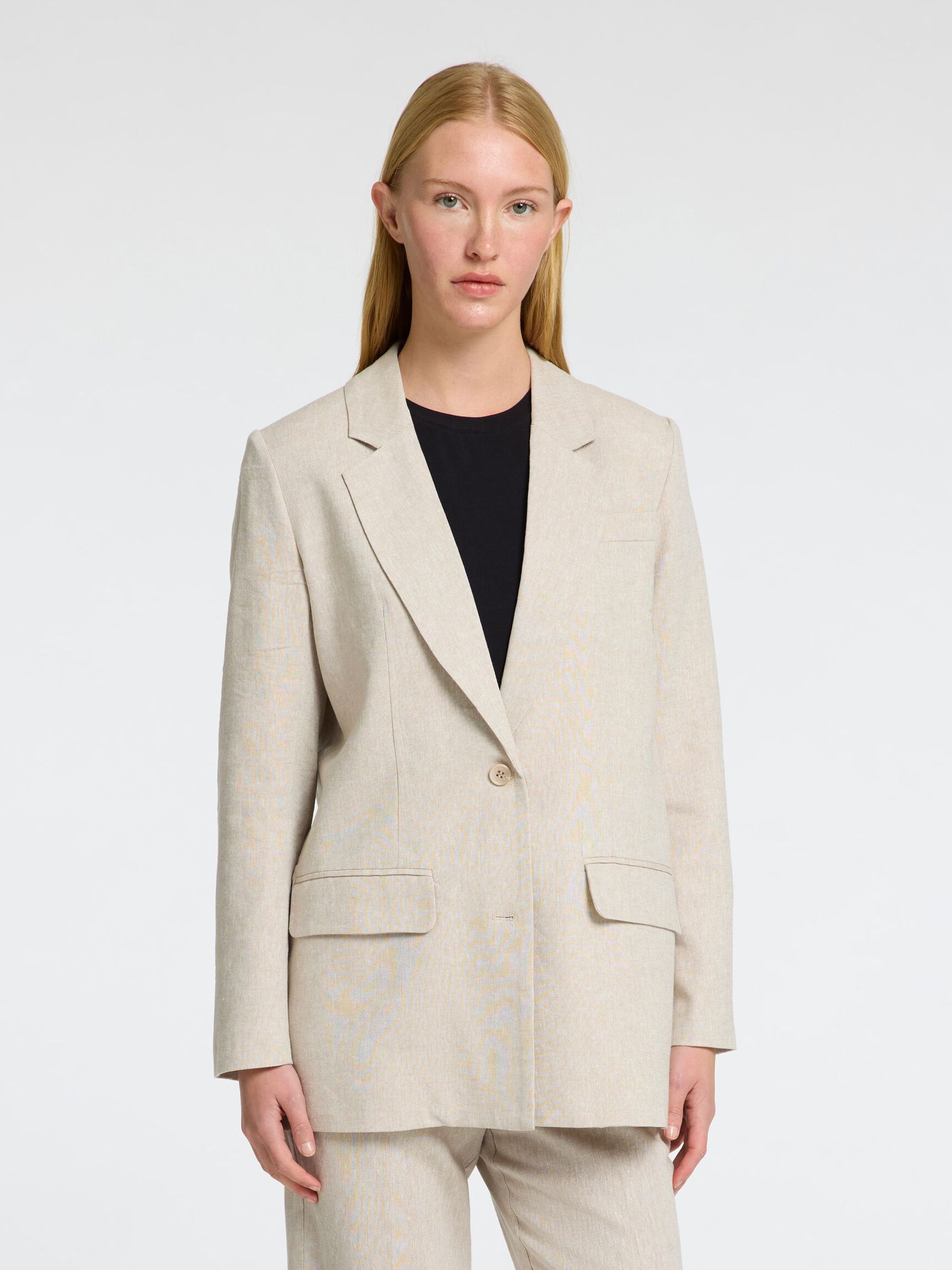 RELAXED FIT SINGLE-BREASTED BLAZER, Nomad, highres