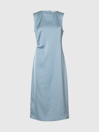SATIJN MAXI-JURK, Dusty Blue, highres