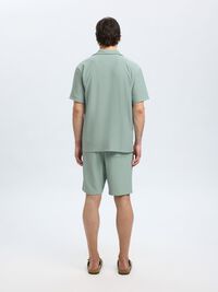 GERIPPTES CUBAN COLLAR KURZARMHEMD, Iceberg Green, highres