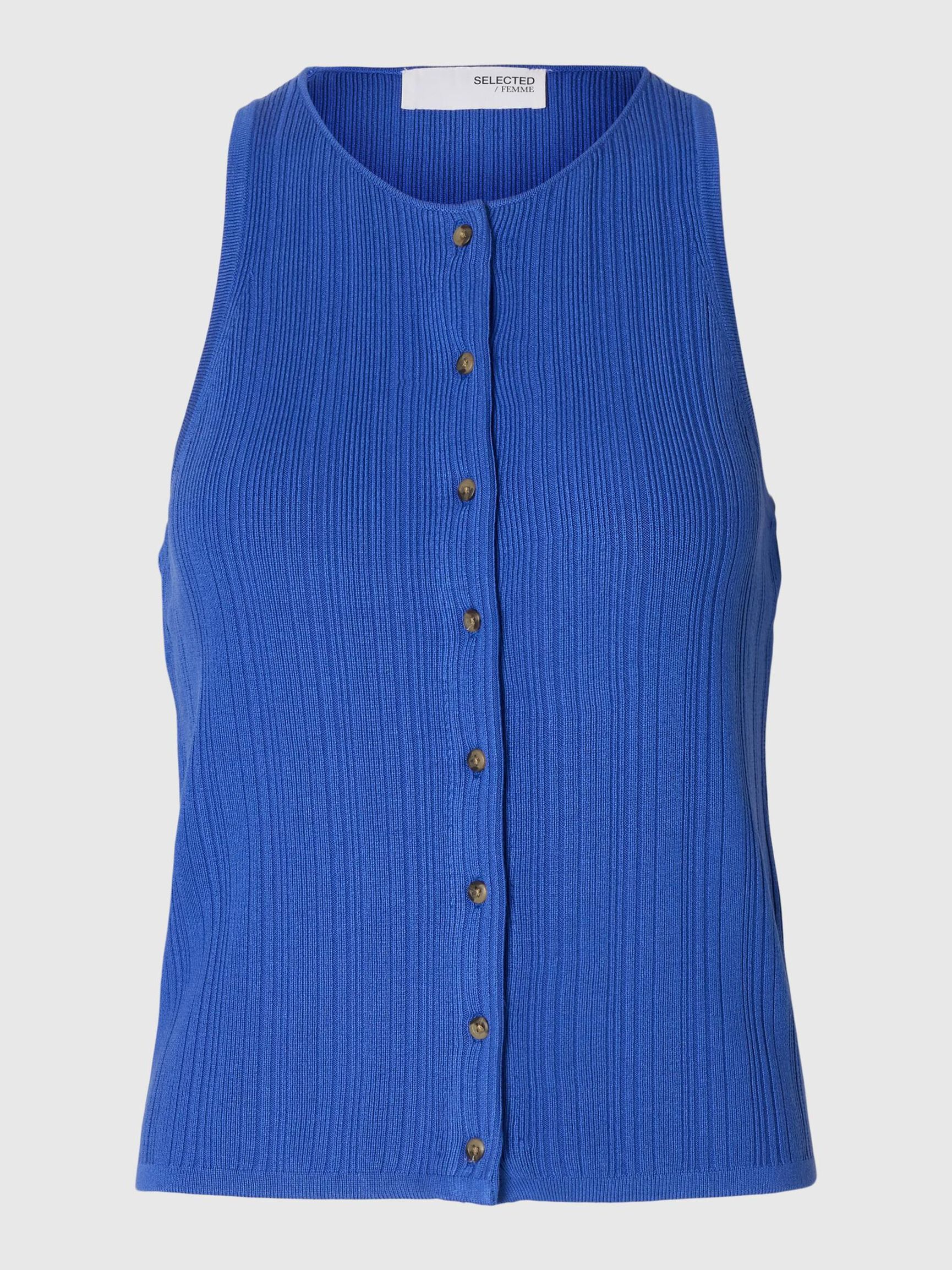 STRICK TOP, Dazzling Blue, highres