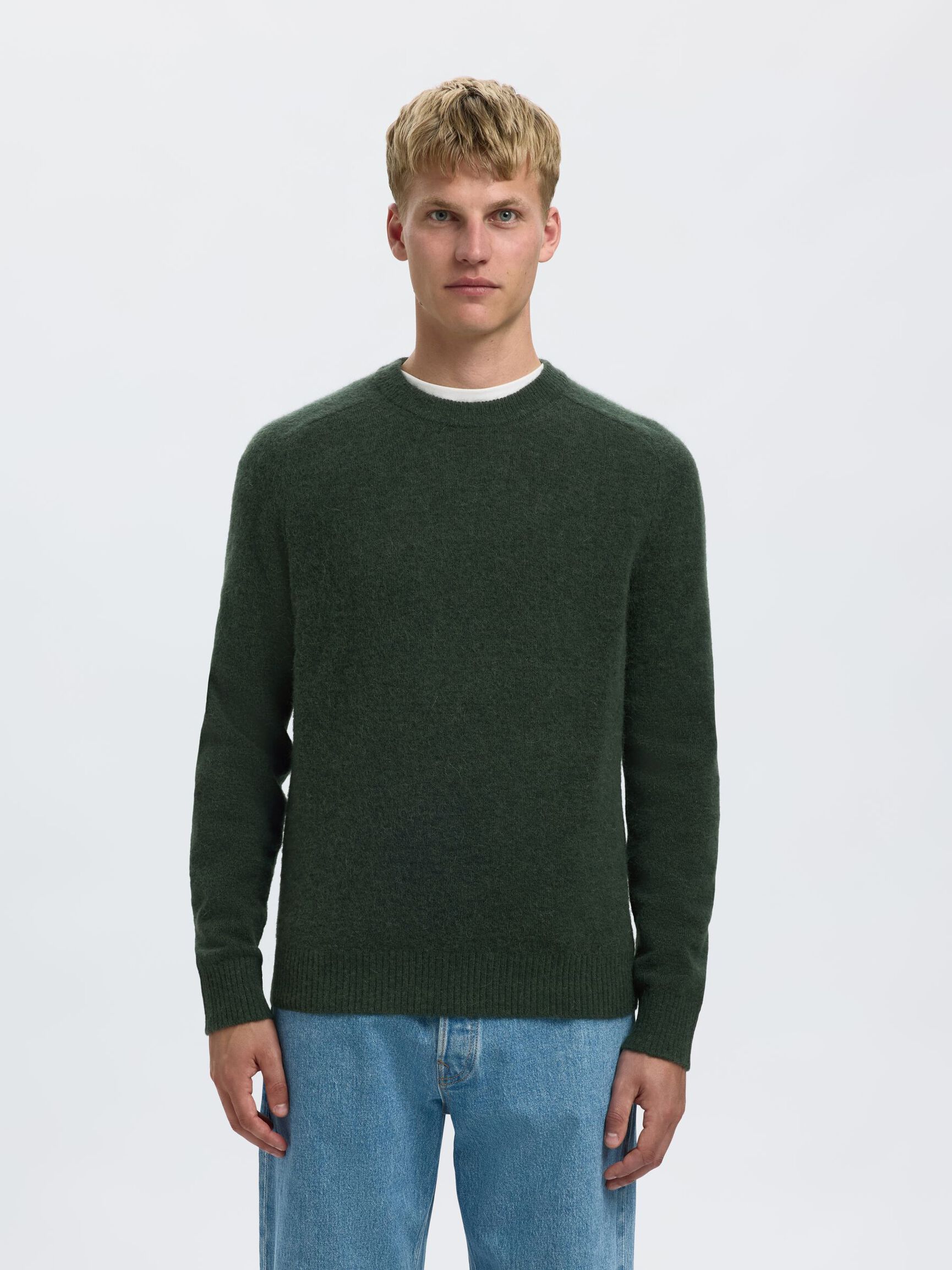 LANGÄRMELIGER STRICKPULLOVER, Deep Forest, highres