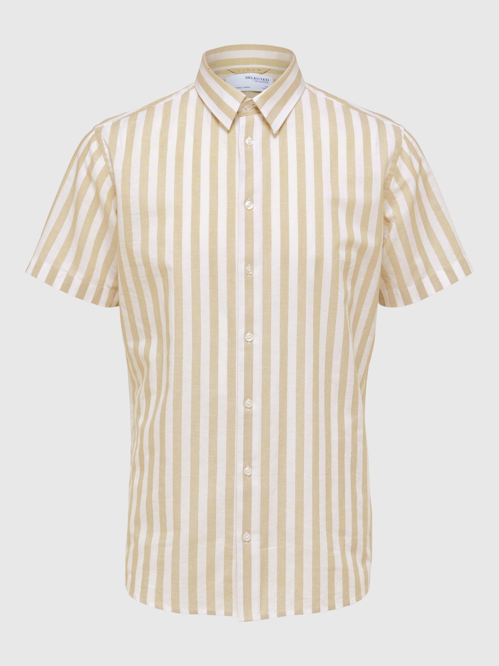 COTTON BLEND SHORT SLEEVED SHIRT, Kelp, highres