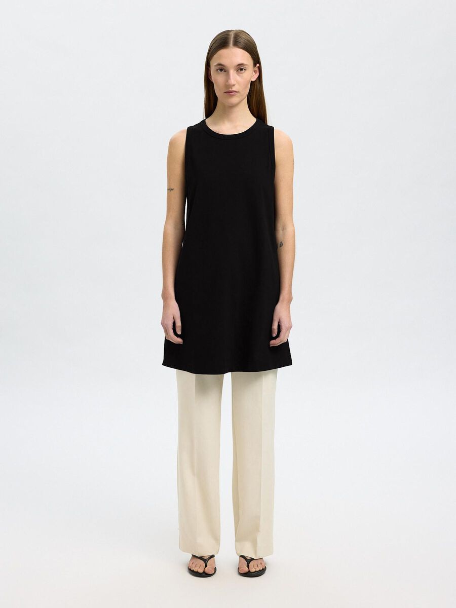 Selected MINI SLEEVELESS DRESS, Black, highres - 16096411_Black_003.jpg