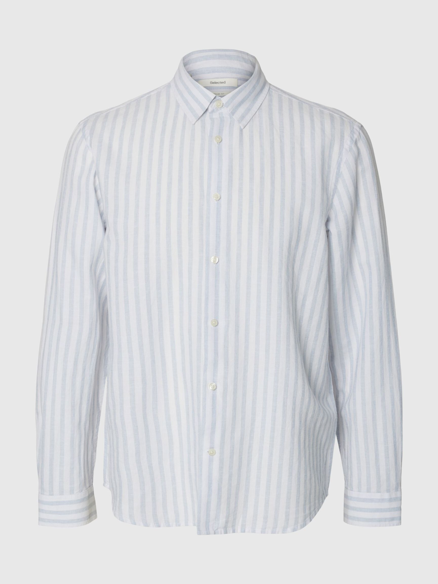 COUPE CLASSIQUE CHEMISE EN LIN MÉLANGÉ, Dusty Blue, highres