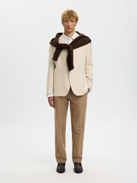 196 STRAIGHT FIT LINEN-BLEND TROUSERS, Caribou, highres