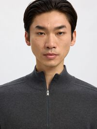 HALV GLIDELÅS STRIKKET PULLOVER, Antracit, highres