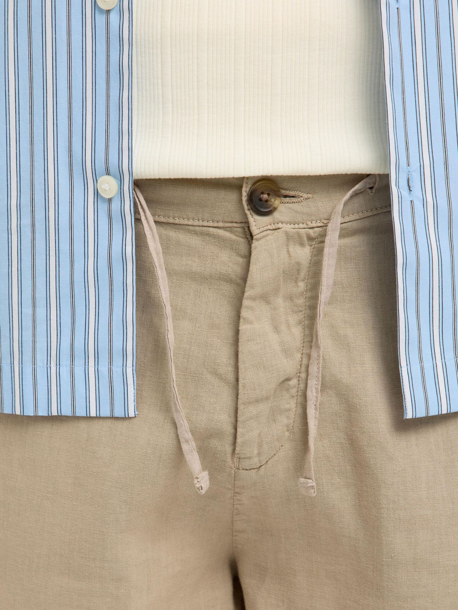 LOOSE FIT LINEN-BLEND SHORTS, Pure Cashmere, highres