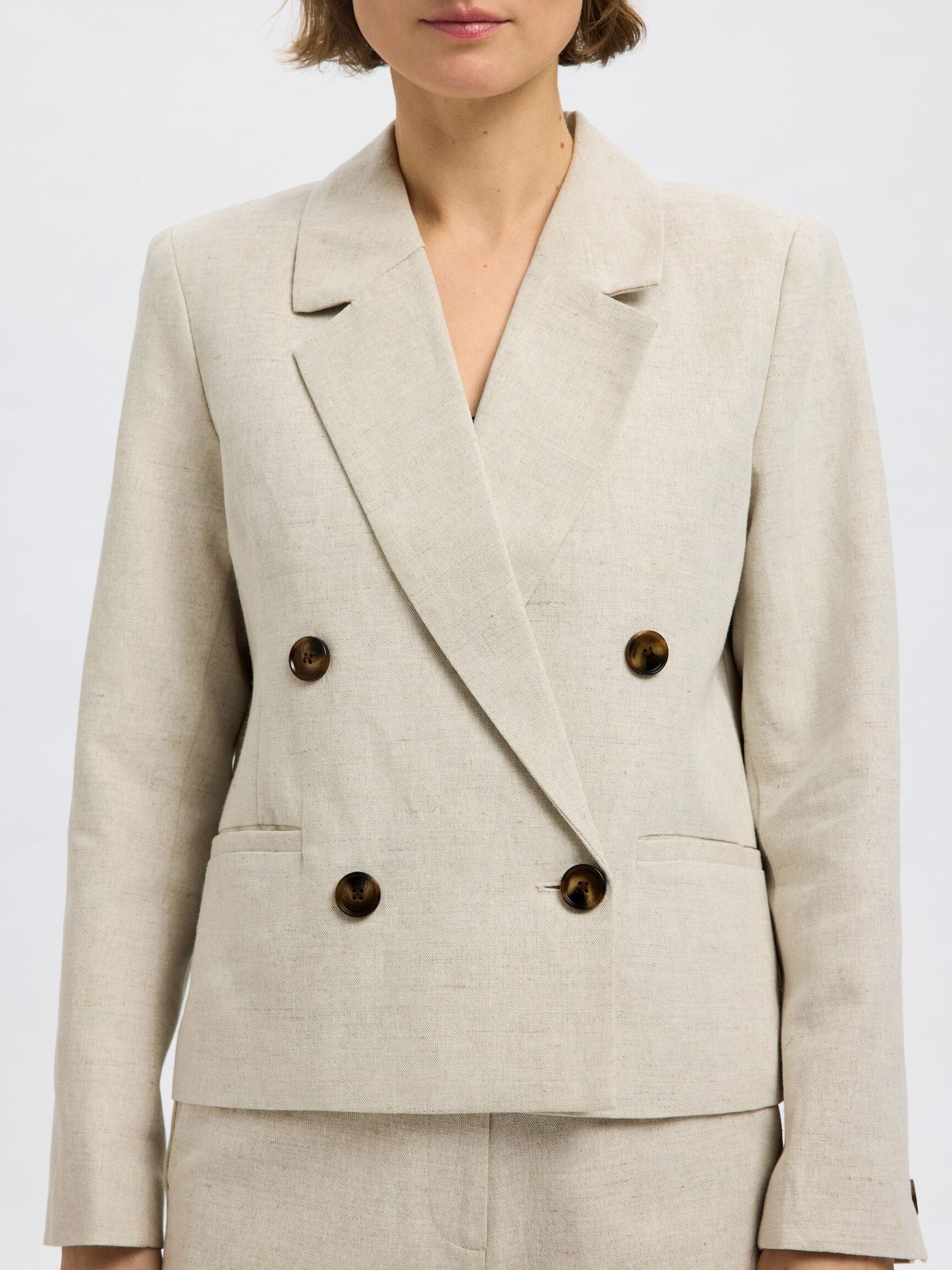 CROPPED BLAZER I HØRBLANDING, Nomad, highres
