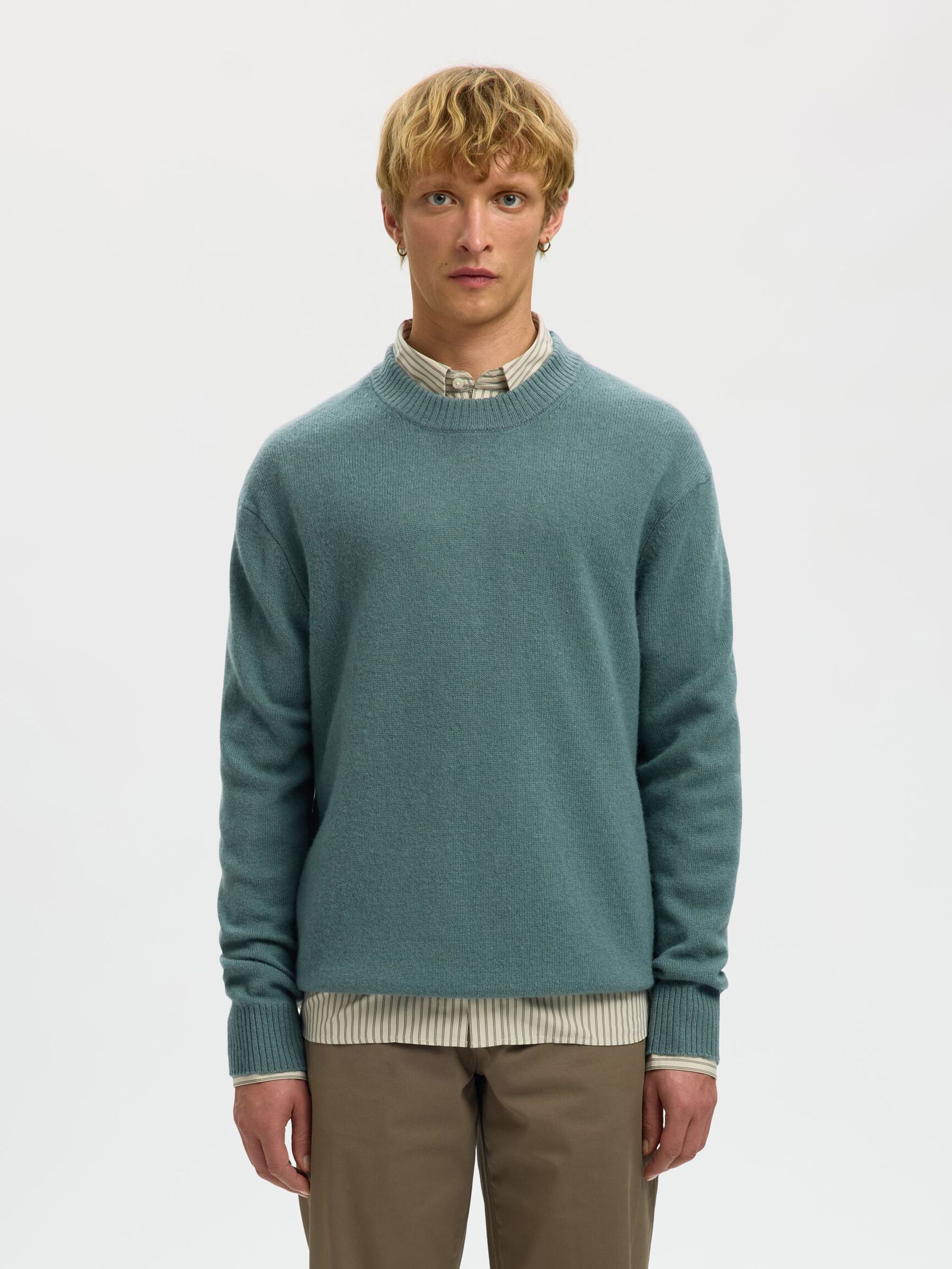 100% WOOL JUMPER, Balsam Green, highres