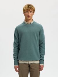 100% WOOL JUMPER, Balsam Green, highres