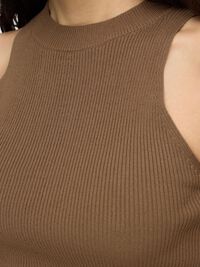 SLEEVELESS KNITTED TOP, Coca Mocha, highres