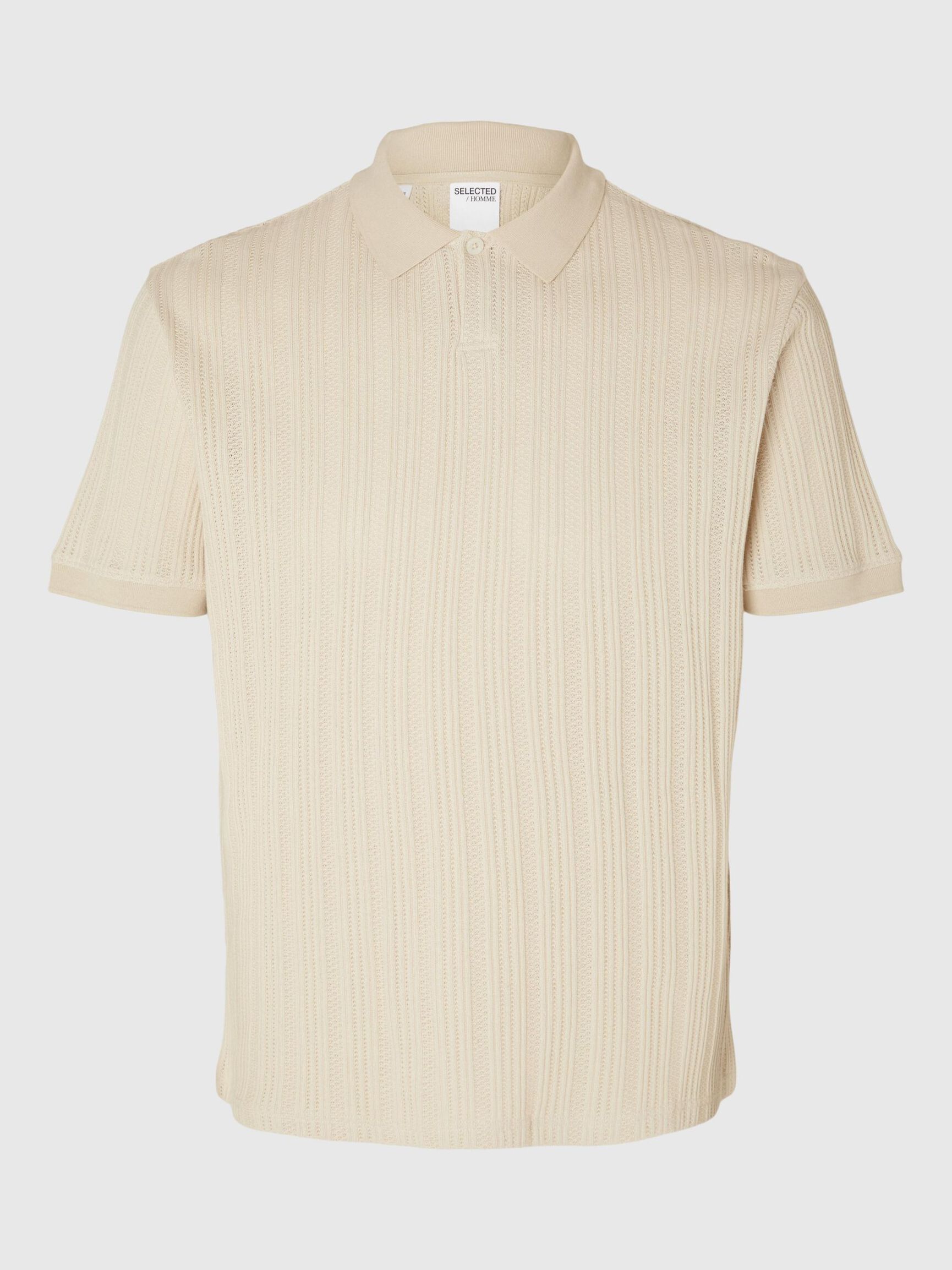 KURZÄRMELIGES BAUMWOLL POLO SHIRT, Fog, highres