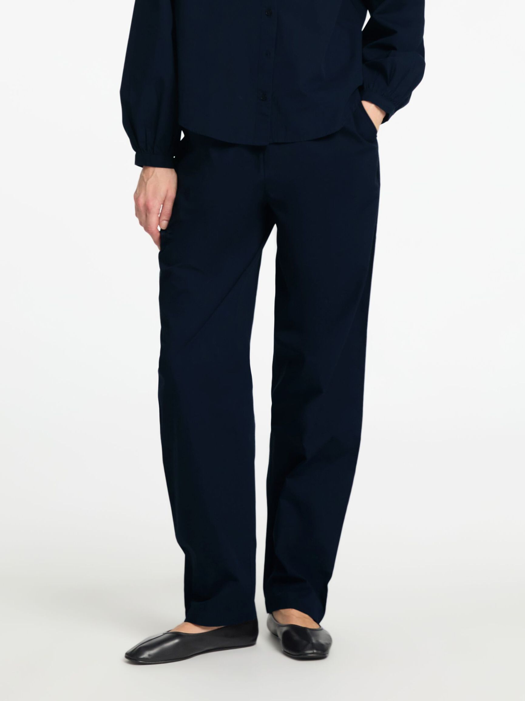 COTON PANTALON TAILLE HAUTE, Dark Sapphire, highres