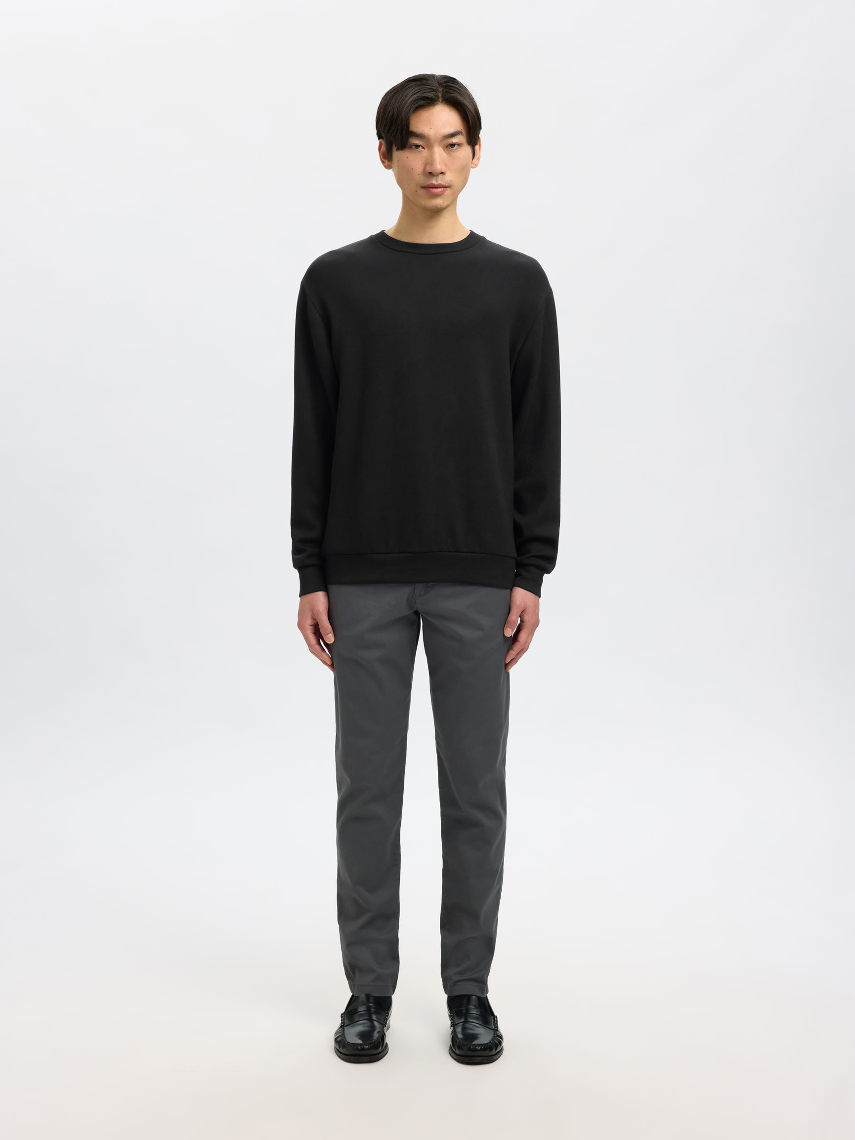 VISCOSE BLEND SWEATSHIRT, Black, highres