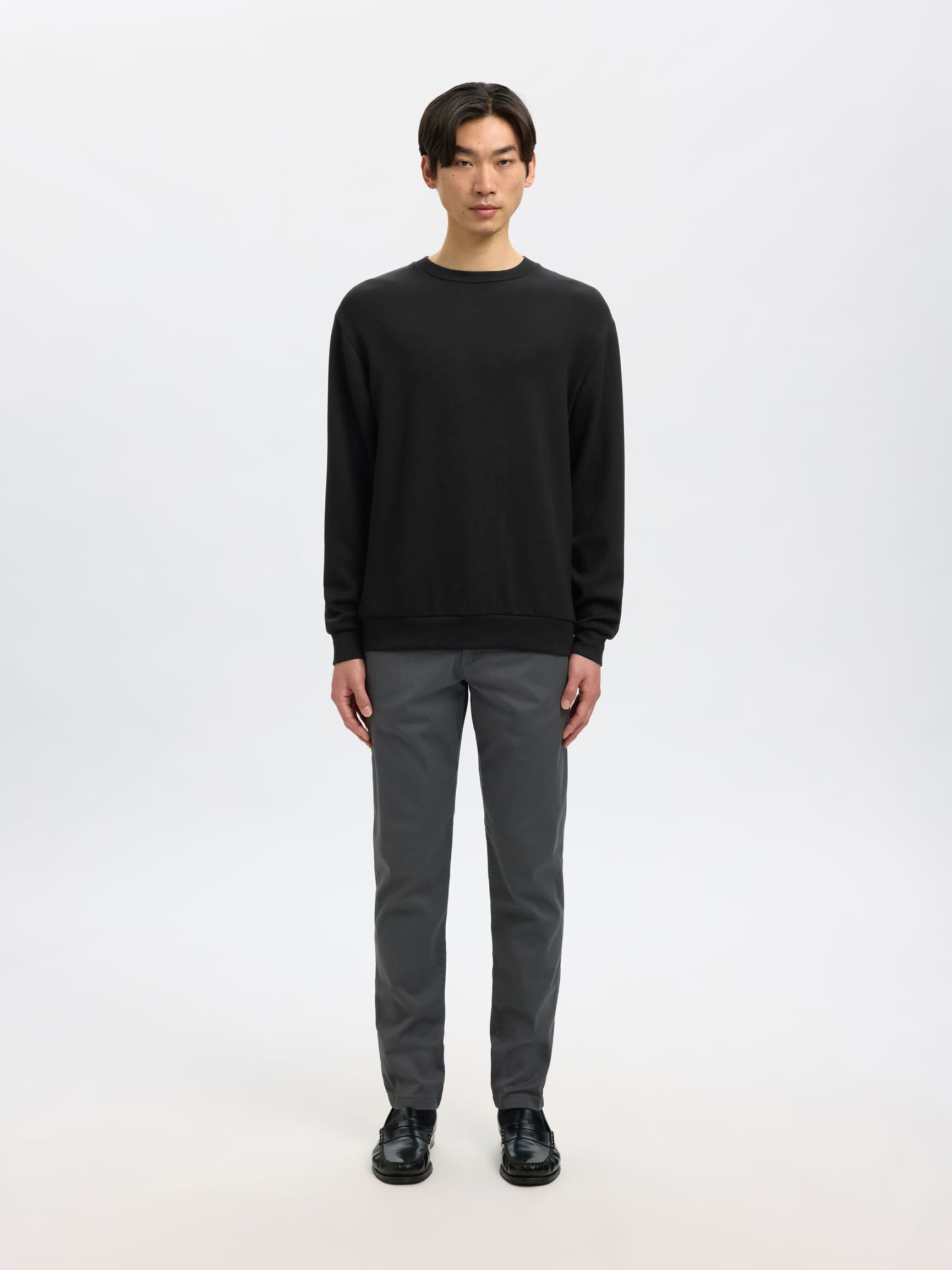 VISCOSE BLEND SWEATSHIRT, Black, highres