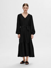 VISCOSE BLEND MAXI DRESS, Black, highres