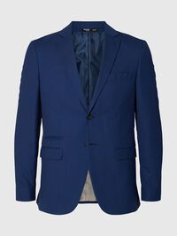 WOVEN WOOL BLEND BLAZER, Blue Depths, highres