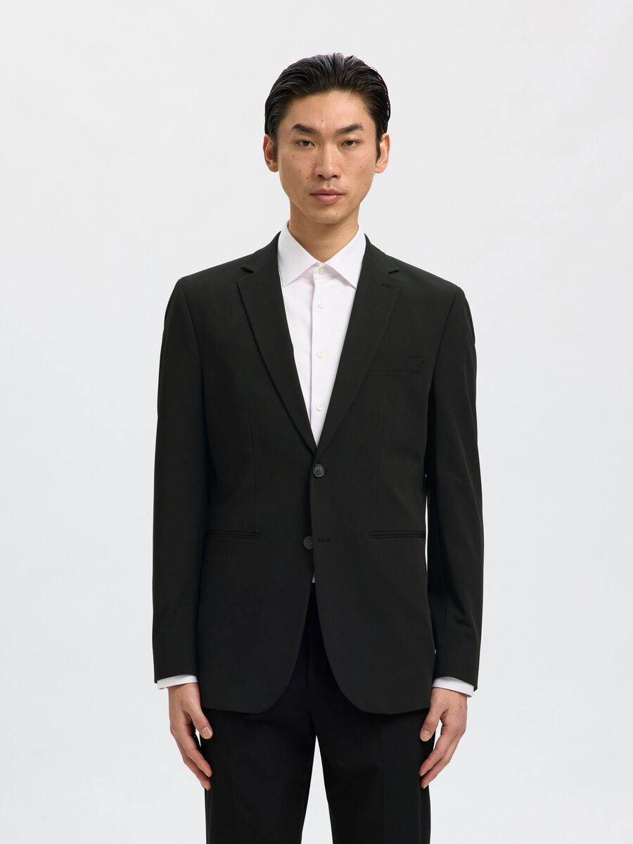 Product tile image - VISCOSE BLEND SLIM FIT BLAZER, Black | 16087824_Black