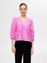 BLOMSTERPRINTET BLUSE, Phlox Pink, highres