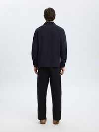 LANGE MOUWEN OVERSHIRT, Dark Sapphire, highres