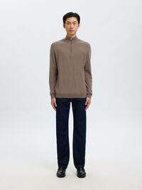 HALVE RITSSLUITING TRUI, Teak, highres