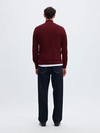 HALF-ZIP JUMPER, Tawny Port, highres