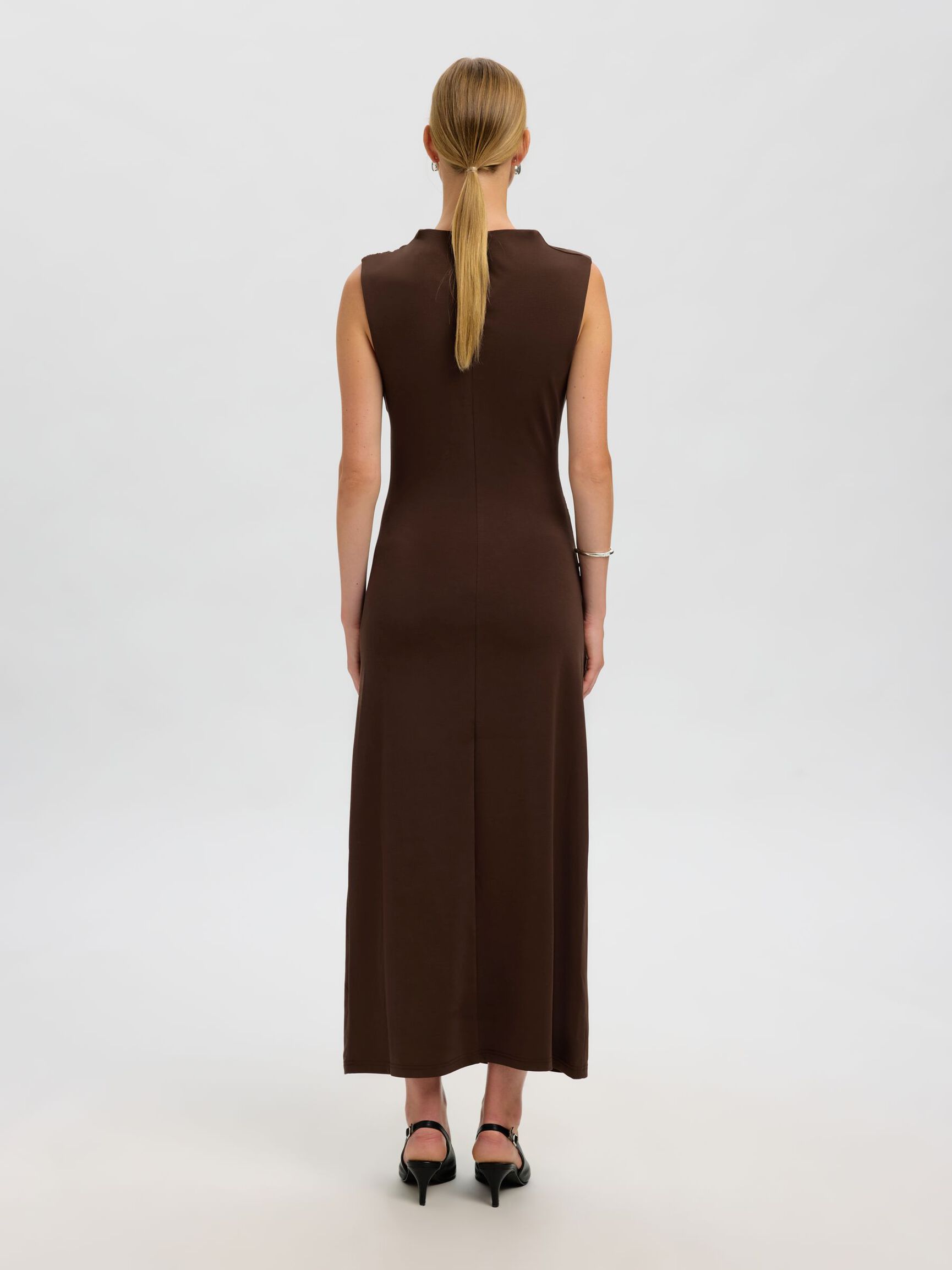 DRAPIERTES MAXIKLEID, Demitasse, highres