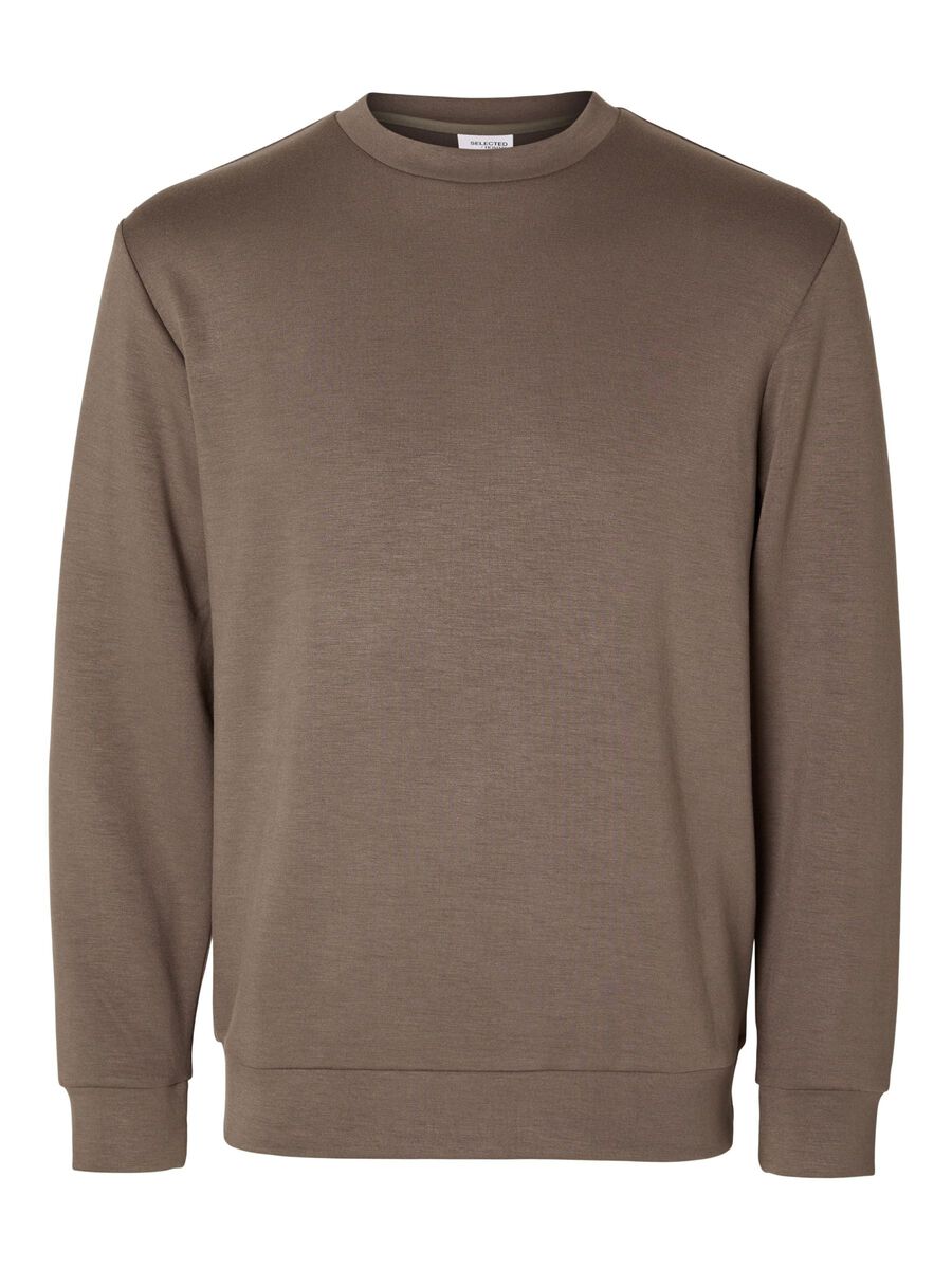 Selected VISCOSE BLEND SWEATSHIRT, Morel, highres - 16092573_Morel_001.jpg