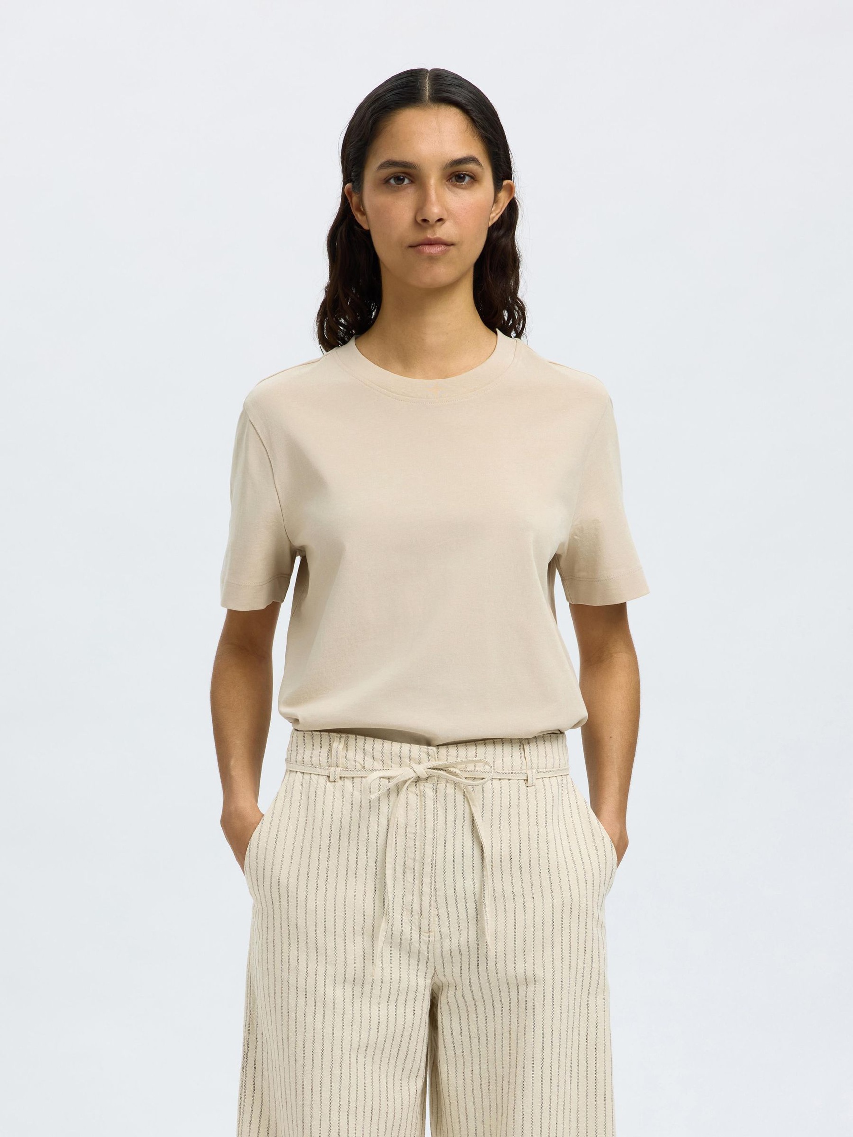 BOXY T-SHIRT, Oatmeal, highres