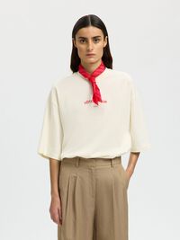 BOXY FIT CREWNECK T-SHIRT, Egret, highres