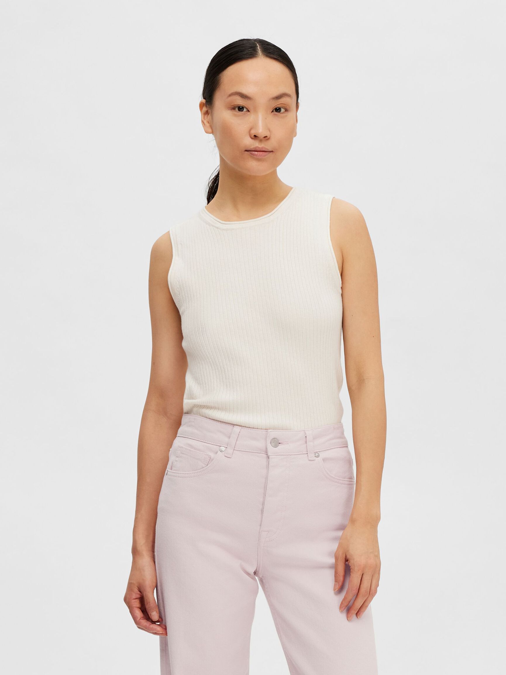 SIN MANGAS TOP DE PUNTO, Birch, highres