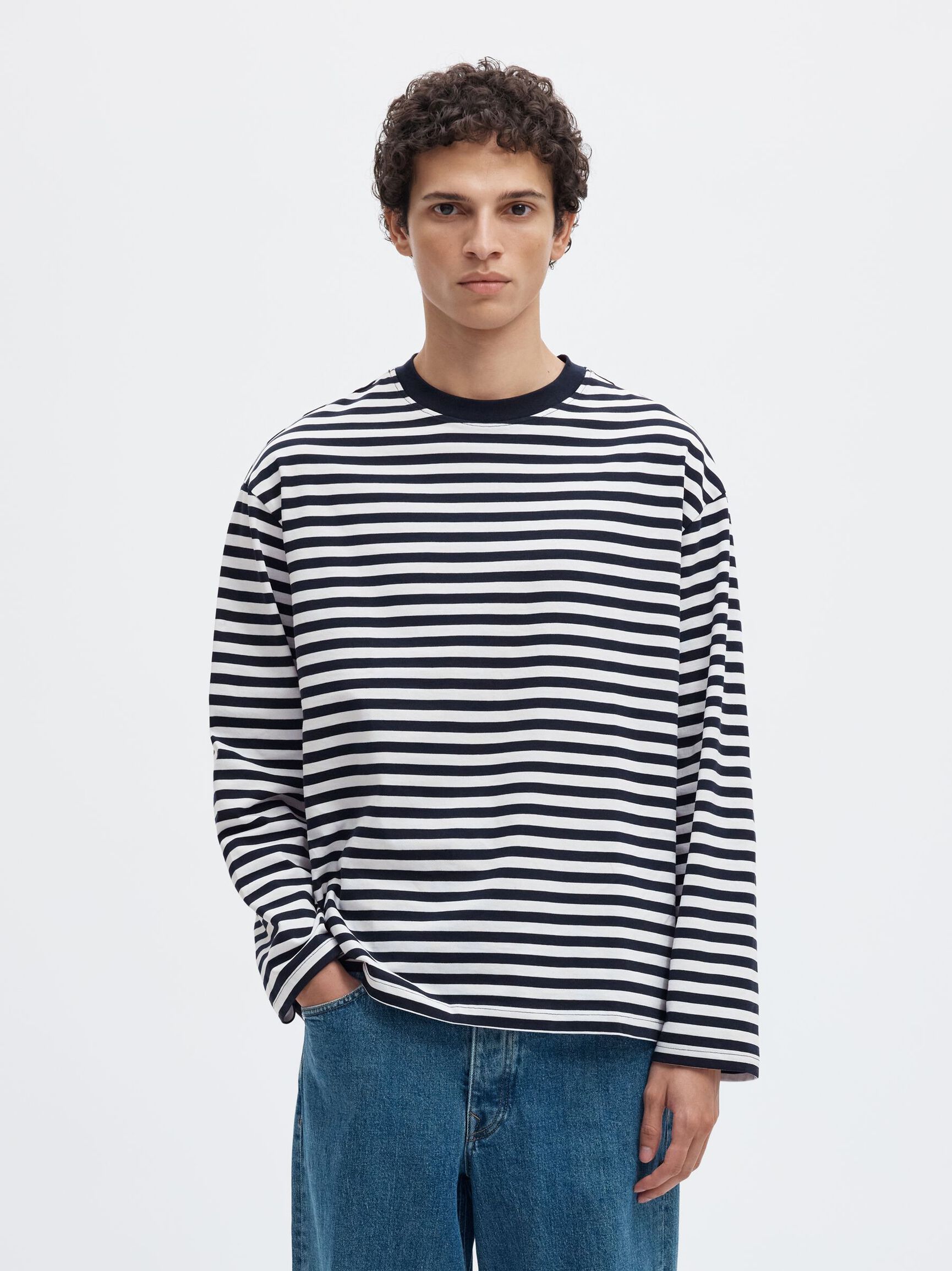 RELAXED FIT LONG-SLEEVED T-SHIRT, Sky Captain, highres