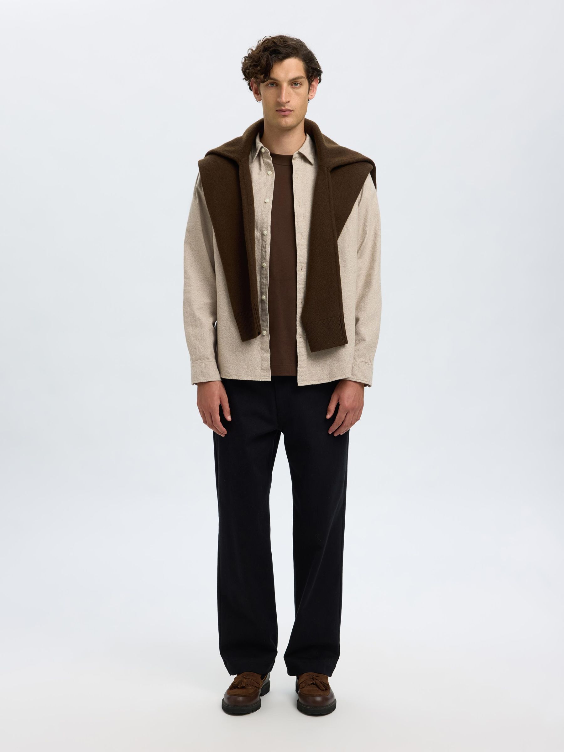 REGULAR FIT SHIRT, Egret, highres