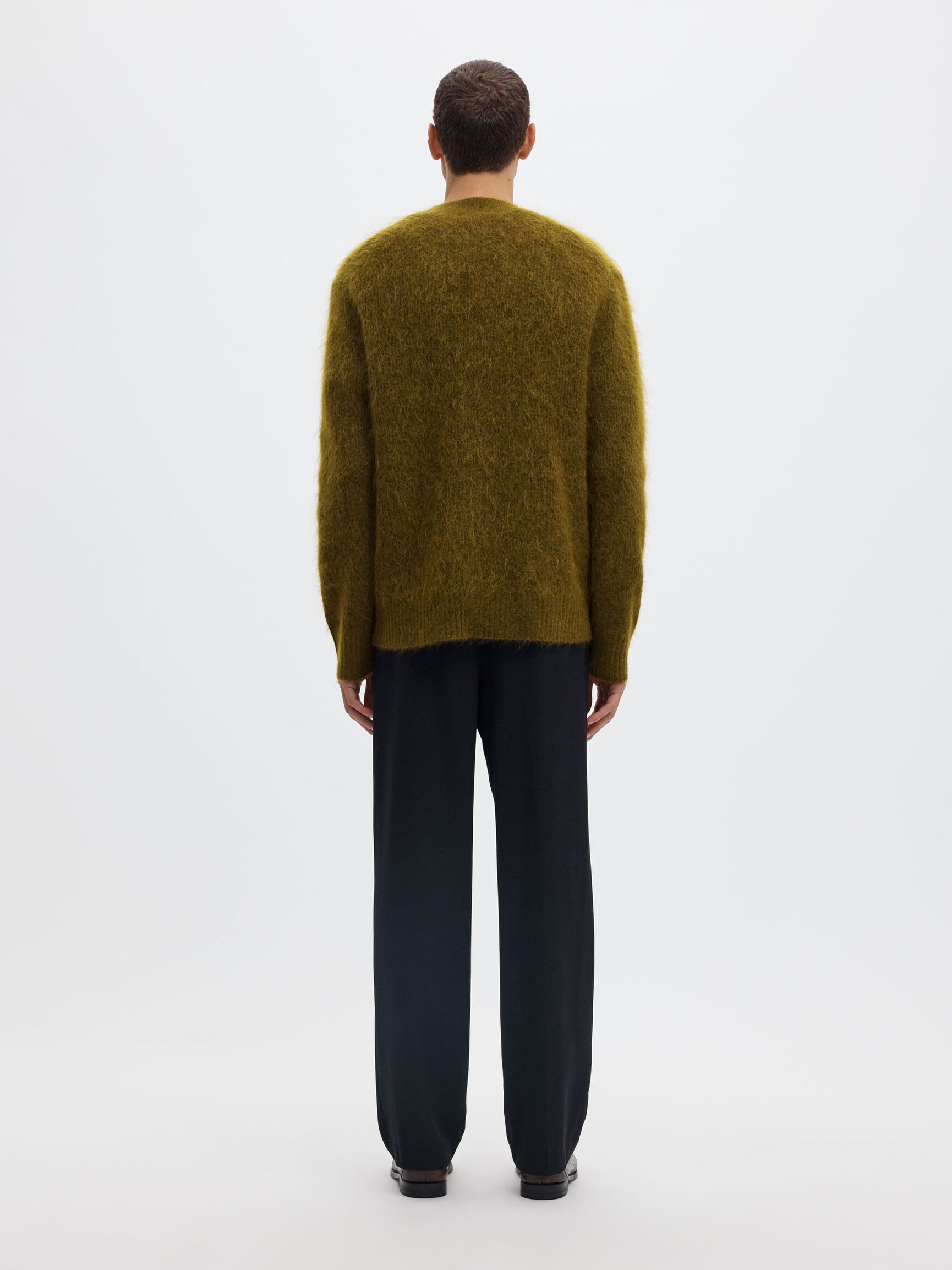MOHAIRBLANDNING TRÖJA, Fir Green, highres