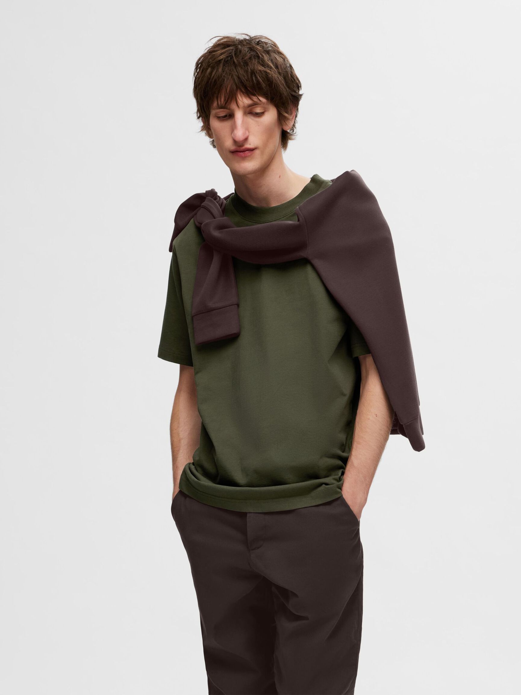 RELAXED FIT KURZARM T-SHIRT, Forest Night, highres