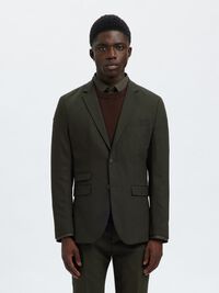 GEWEVEN WOLMIX BLAZER, Dark Green, highres