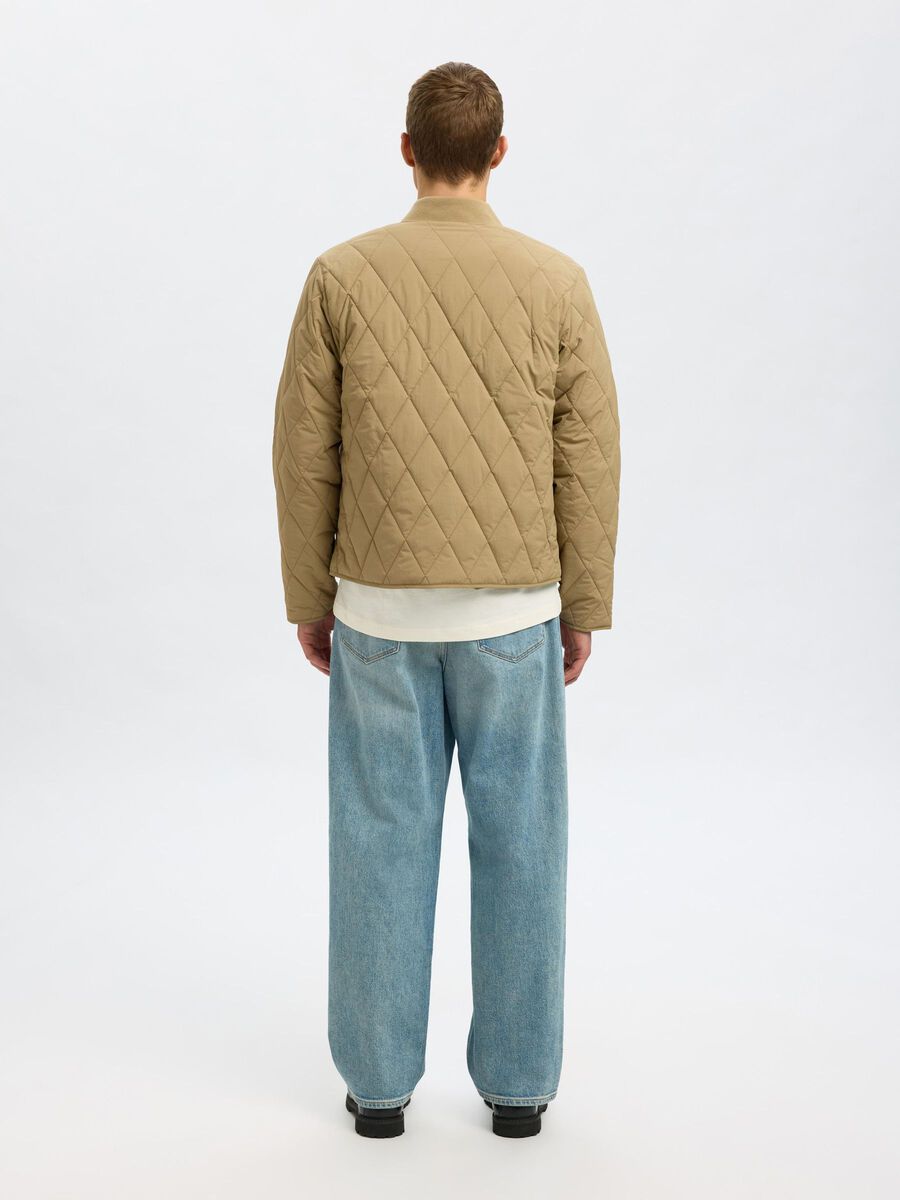 Selected QUILTED PADDED JACKET, Greige, highres - 16099380_Greige_004.jpg