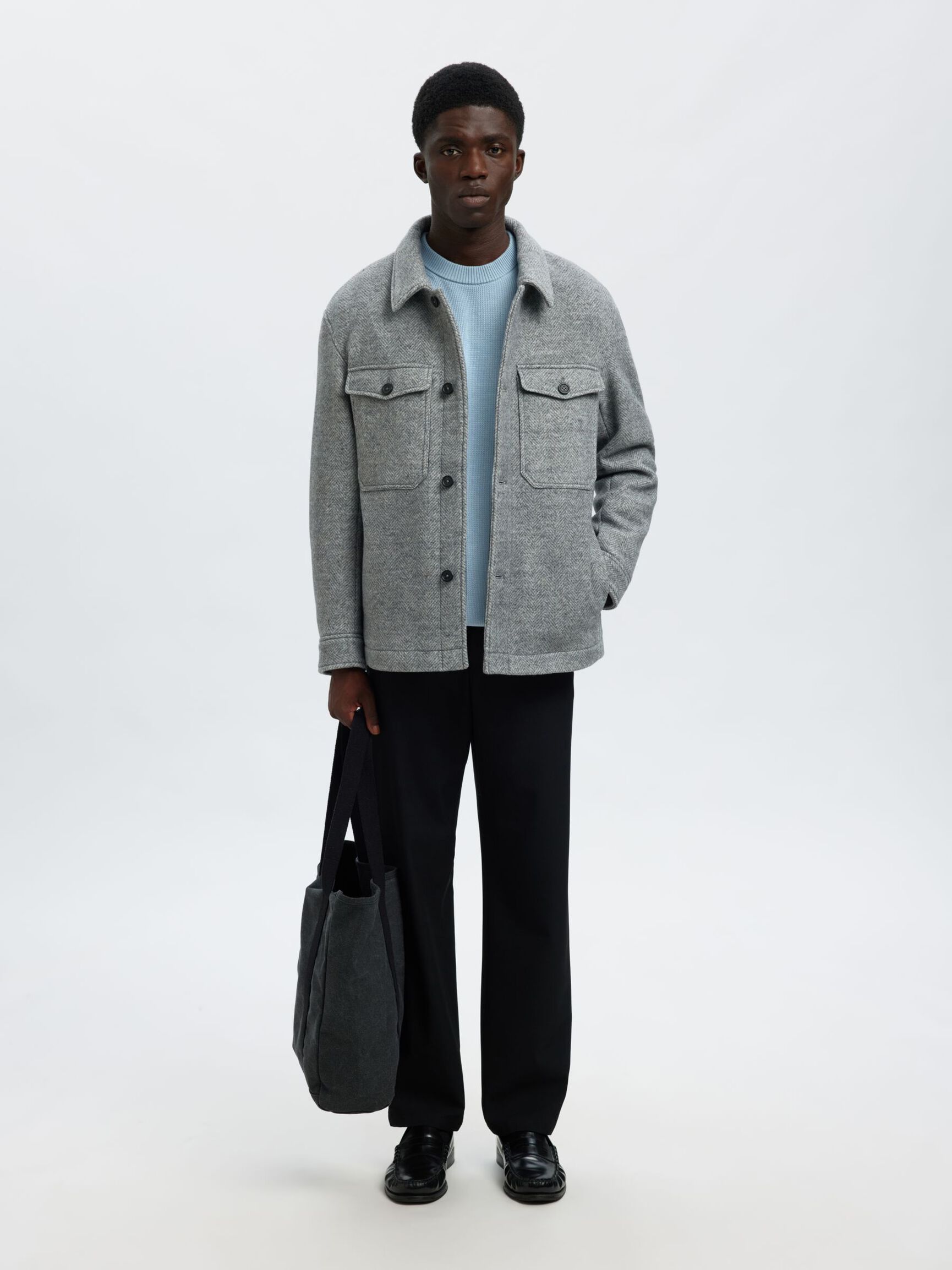 CREWNECK JUMPER, Dusty Blue, highres