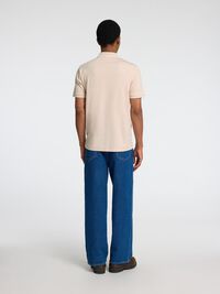 SHORT SLEEVED POLO SHIRT, Oatmeal, highres