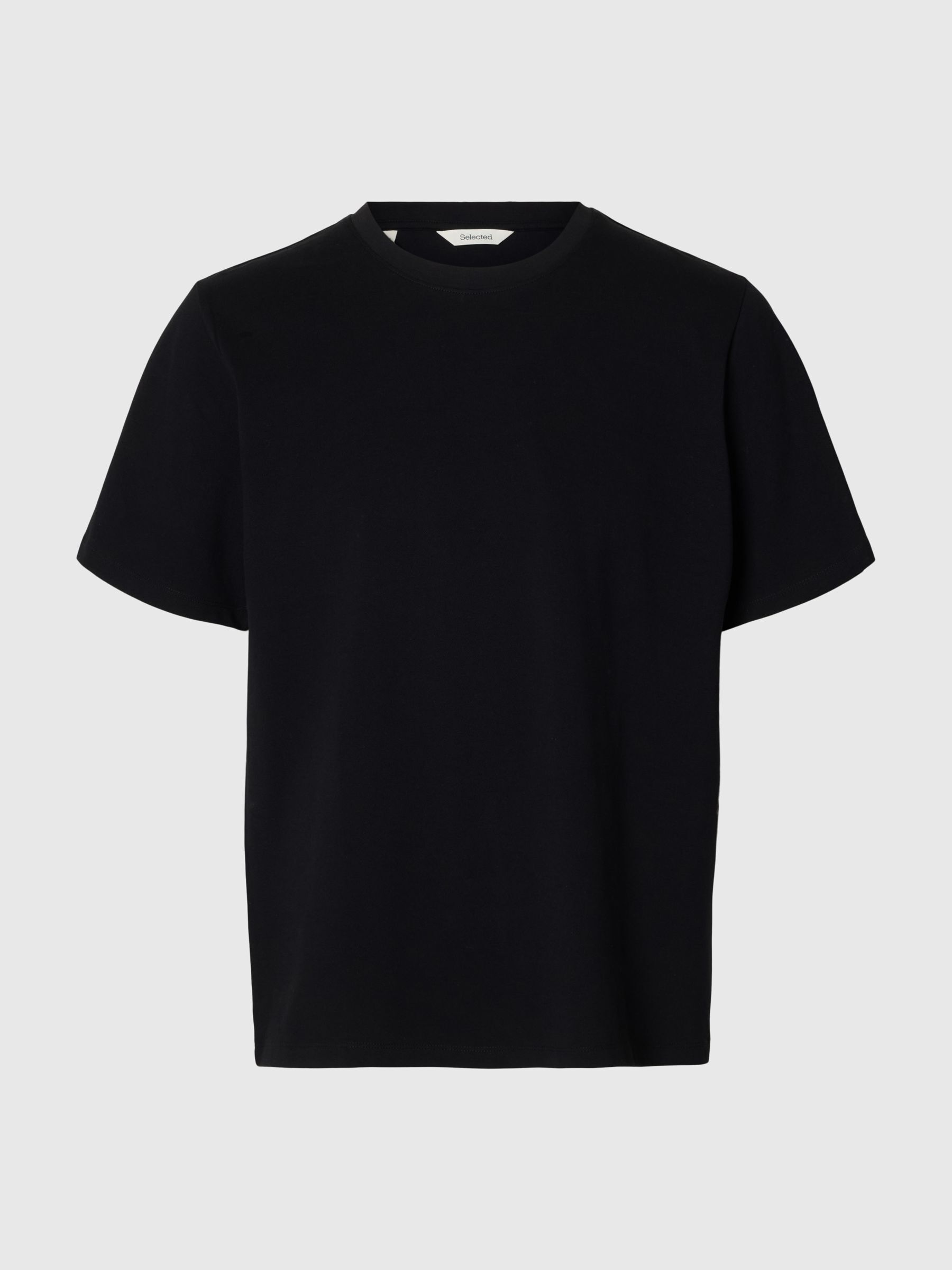 REGULAR FIT BAUMWOLL T-SHIRT, Black, highres