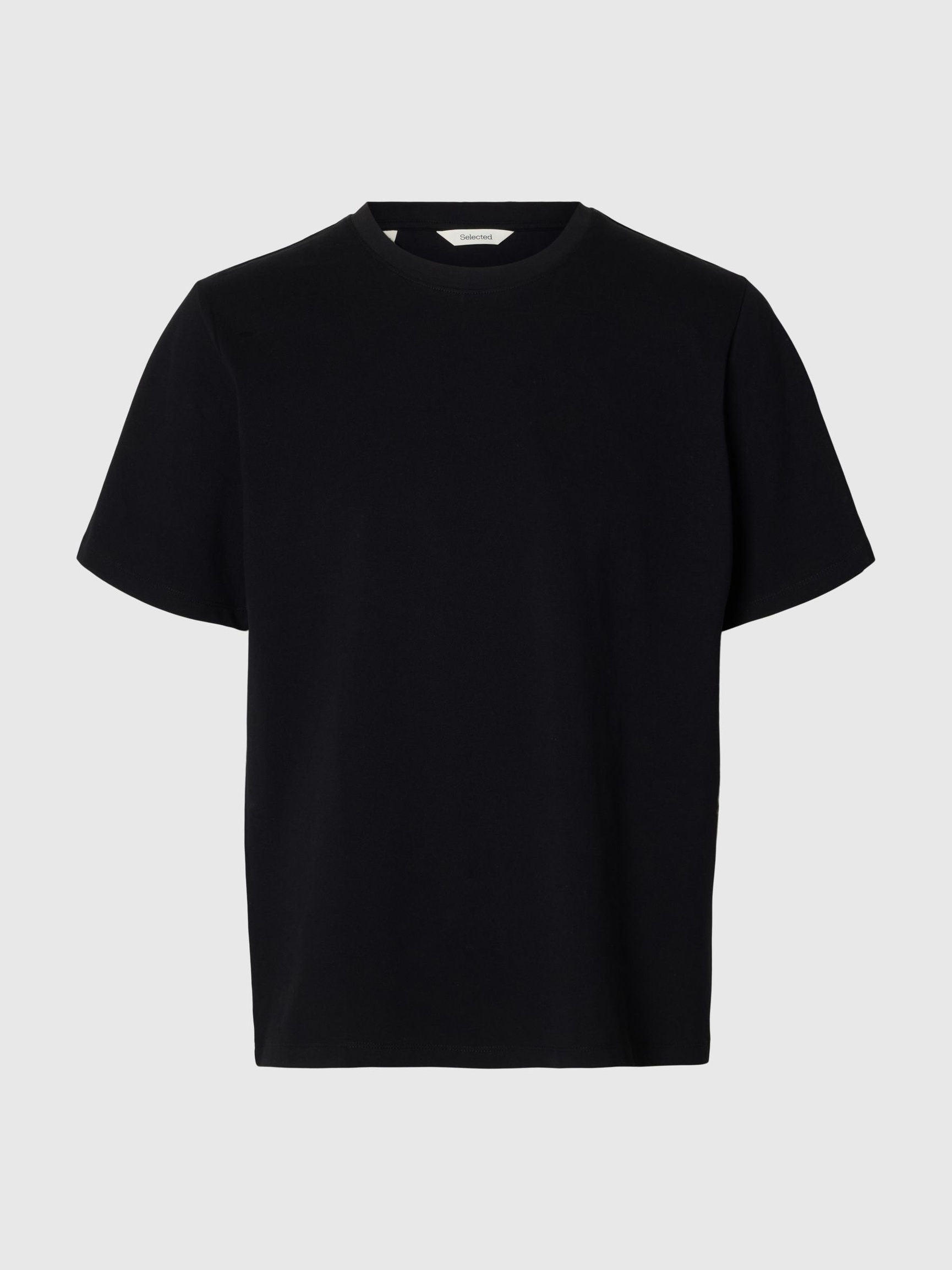 REGULAR FIT BAUMWOLL T-SHIRT, Black, highres