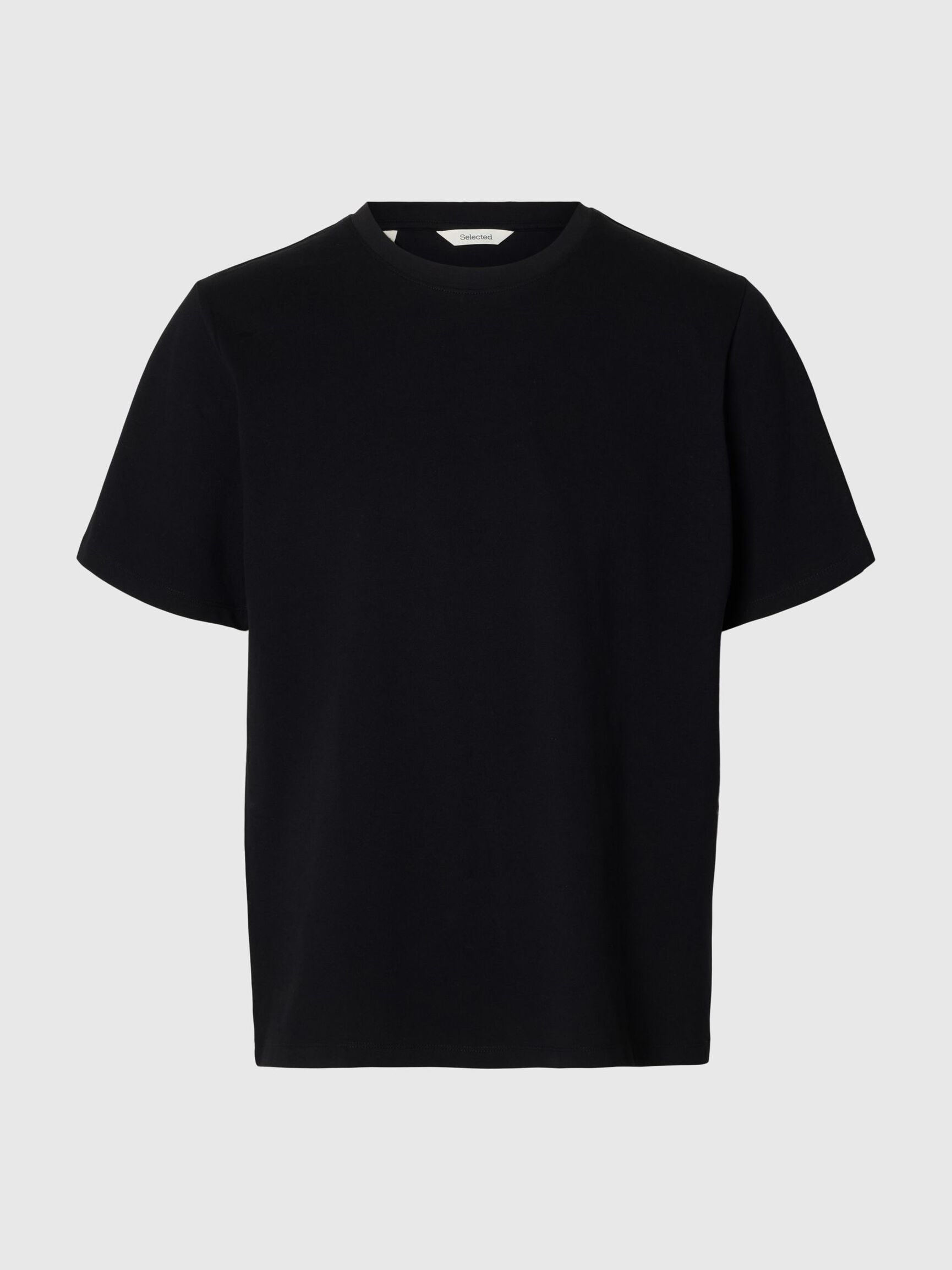 REGULAR FIT BAUMWOLL T-SHIRT, Black, highres
