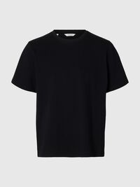 REGULAR FIT BAUMWOLL T-SHIRT, Black, highres