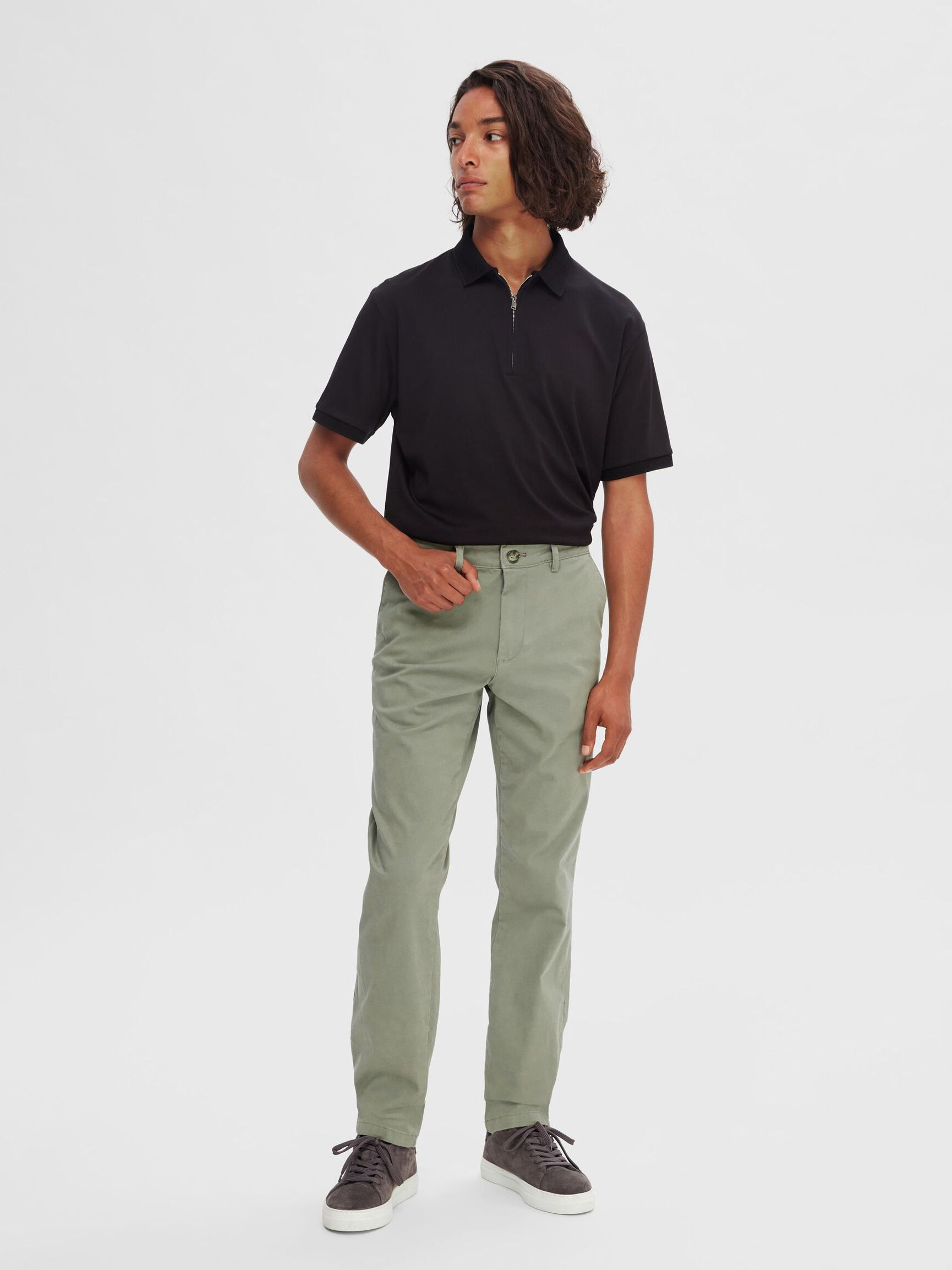 175 SLIM FIT FLEX CHINOS, Vetiver, highres