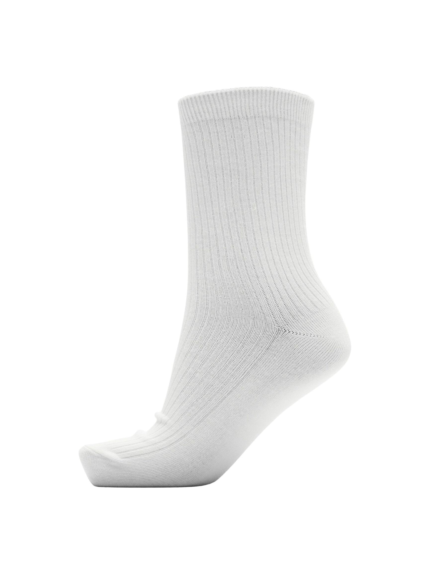 BASIC RIBBED SOCKS, Snow White, highres