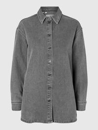 OVERSIZED JEANSHEMD, Grey Denim, highres