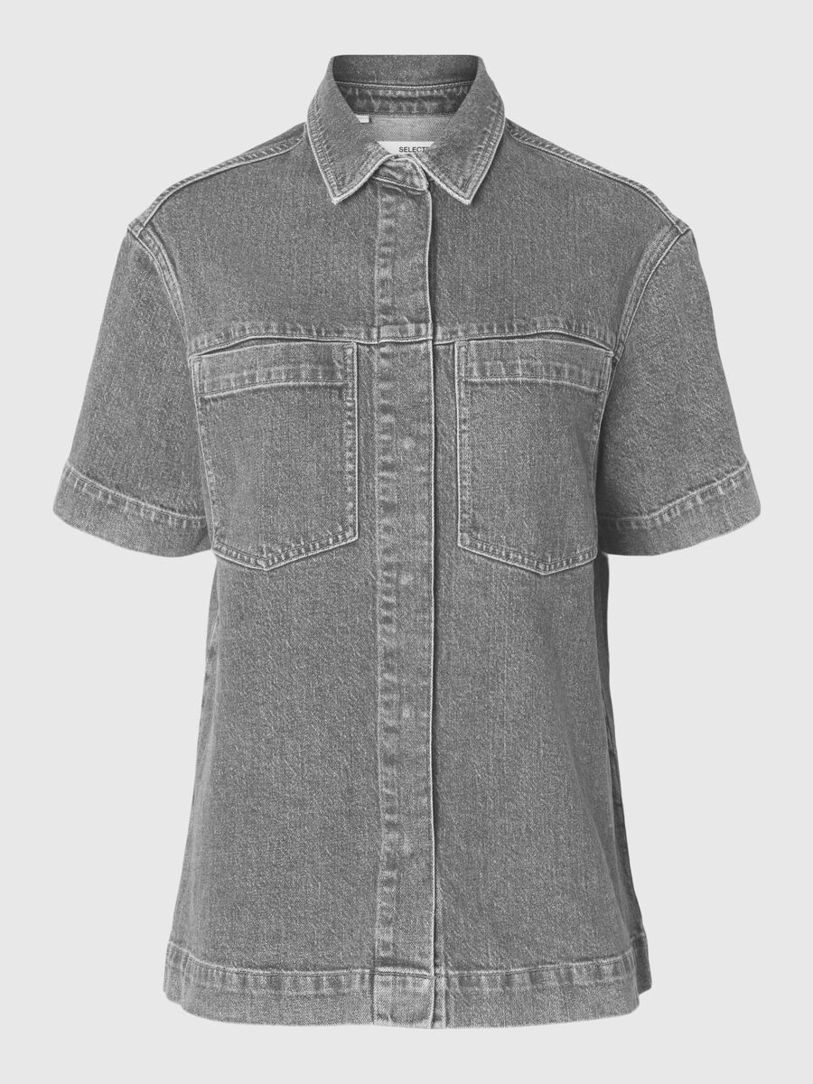 Selected OVERSIZED SPIJKERBLOUSE, Grey Denim, highres - 16098280_GreyDenim_001.jpg
