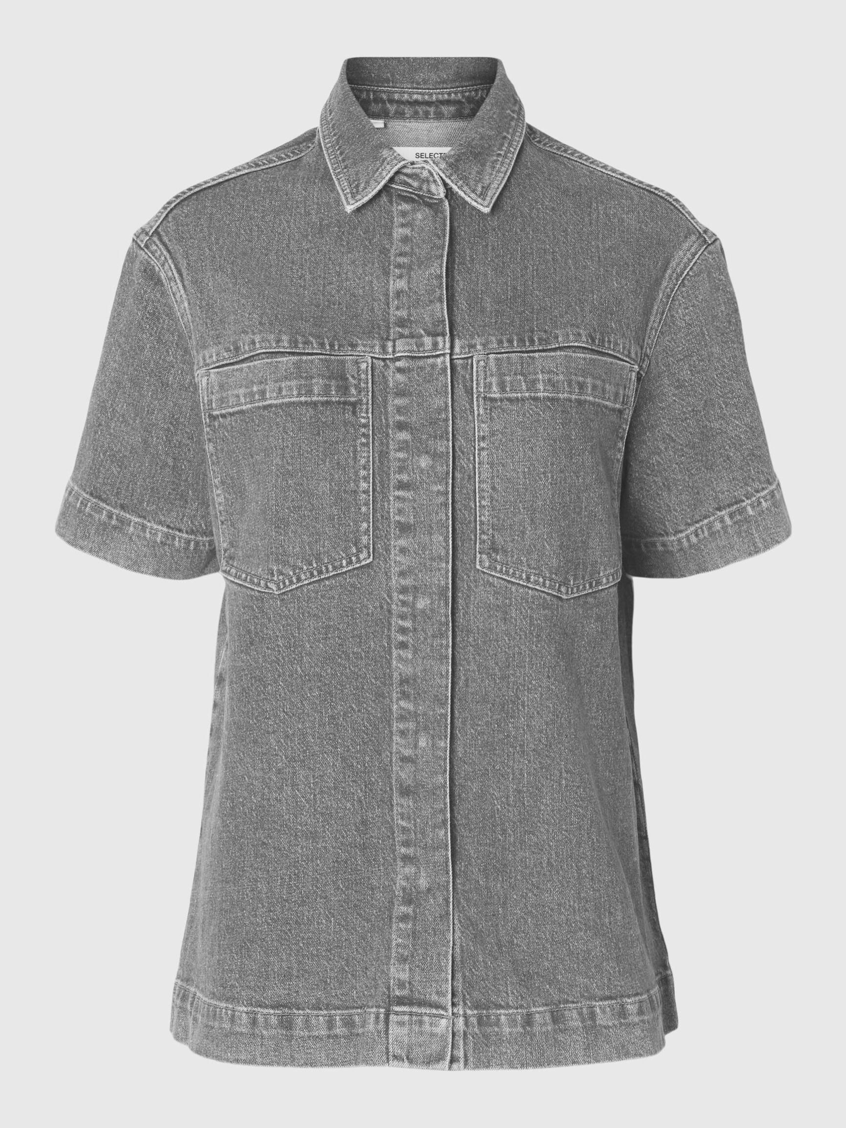 OVERSIZED DENIMSKJORTE, Grey Denim, highres