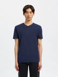 V-NECK T-SHIRT, Navy Blazer, highres